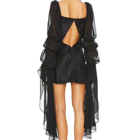 For Love & Lemons Willow Mini Dress (Black) NEW - Picture 3 of 5